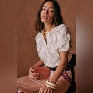 White Sezane Jordana blouse size 34